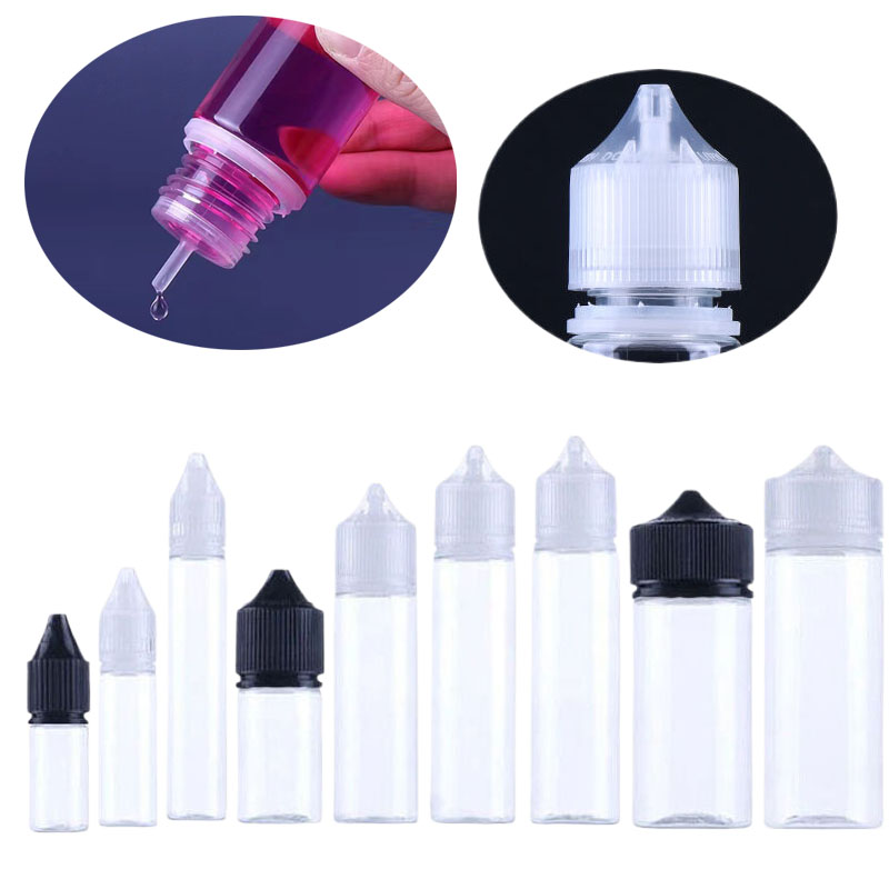Juice Bottle Dropper - 5 szt. Puste przezroczyste plastikowe butelki