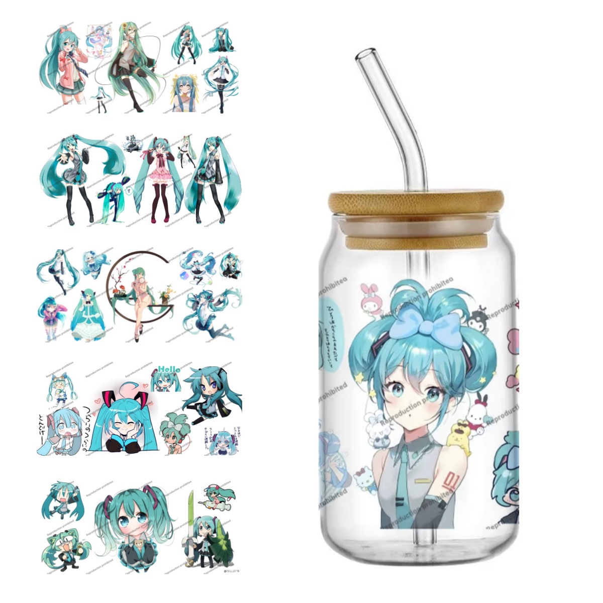 Rdta Tank Glass - Naklejki UV DTF na kubki Hatsune