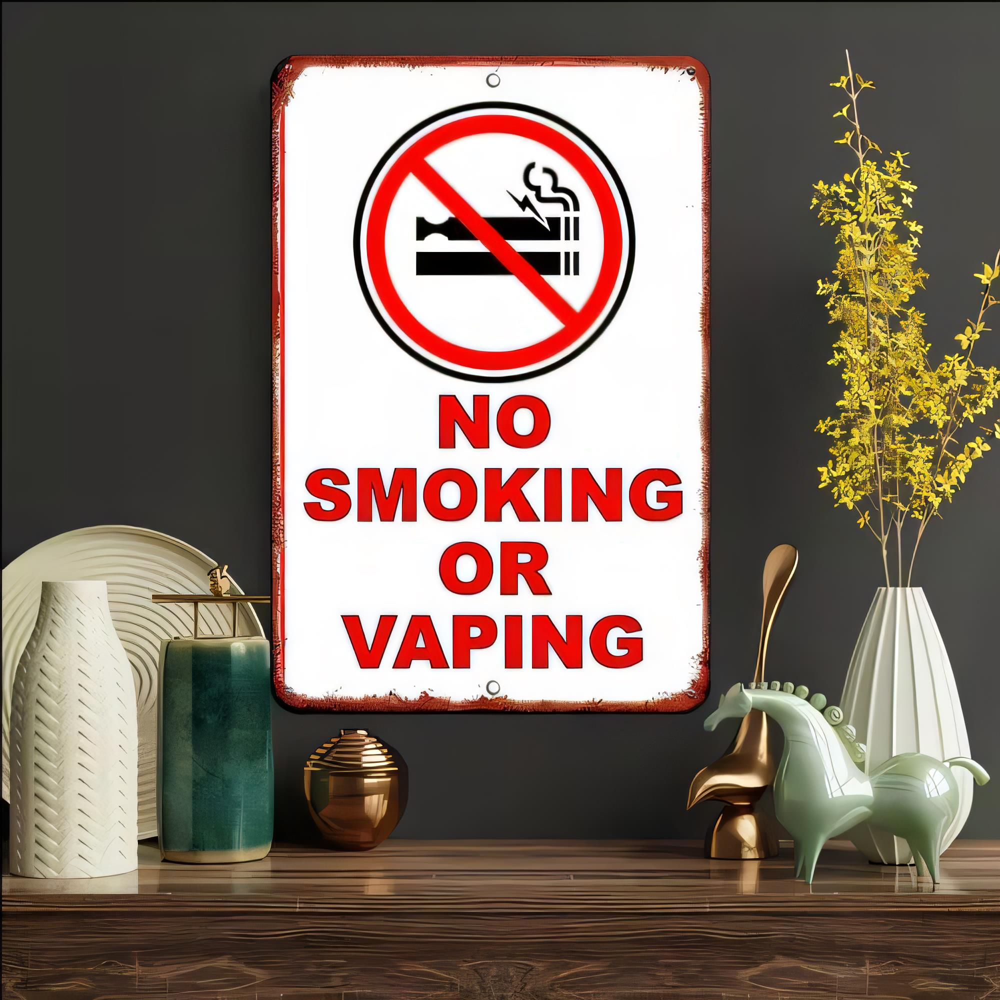 Vaping Area - Tabliczka Metalowa Z Zakazem Palenia i